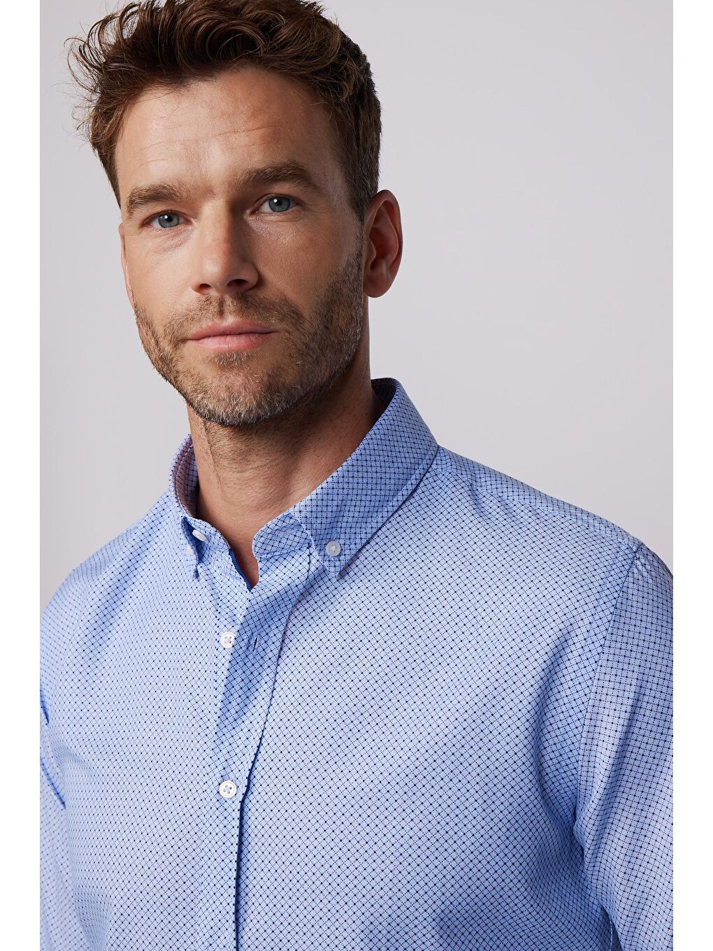 Karışık Slim Fit Desenli Pamuklu Kolay Ütü Erkek Gömlek-2