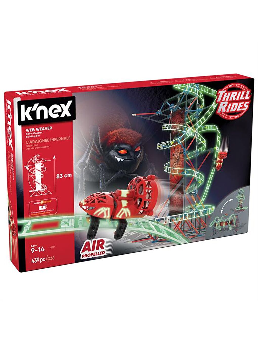 KNex Karışık K'Nex Web Weaver Roller Coaster Set (Motorlu) Hız Treni