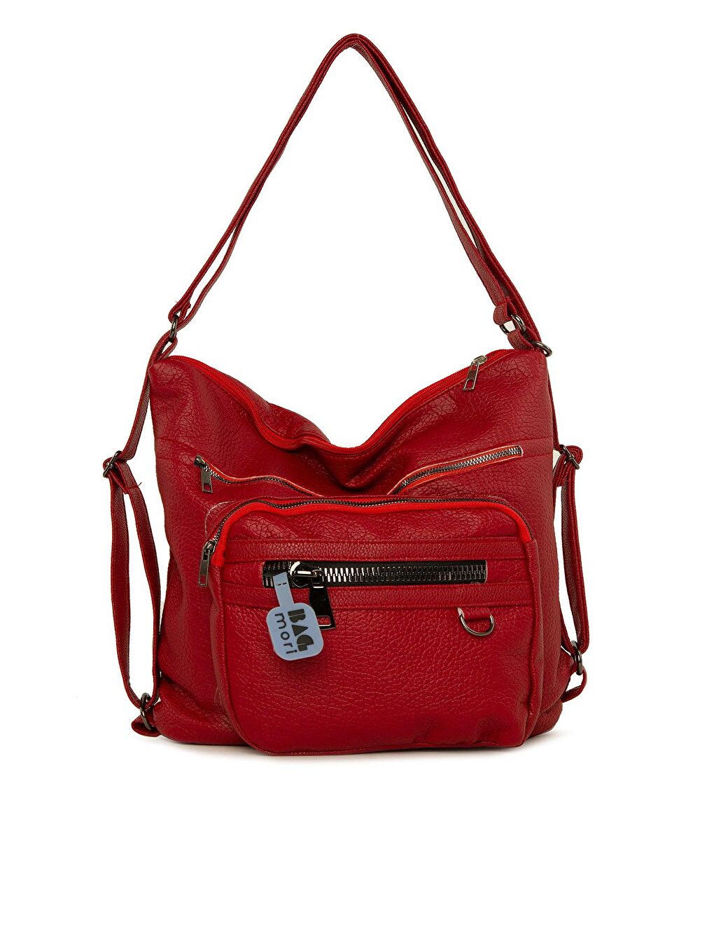 Kırmızı Büyük Tek Cepli Salaş Askılı Çanta