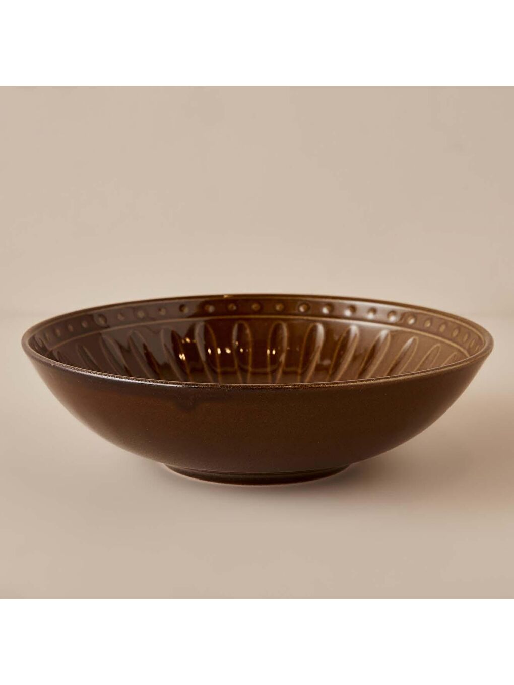 Olivia Seramik Yemek Tabağı Kahverengi-1