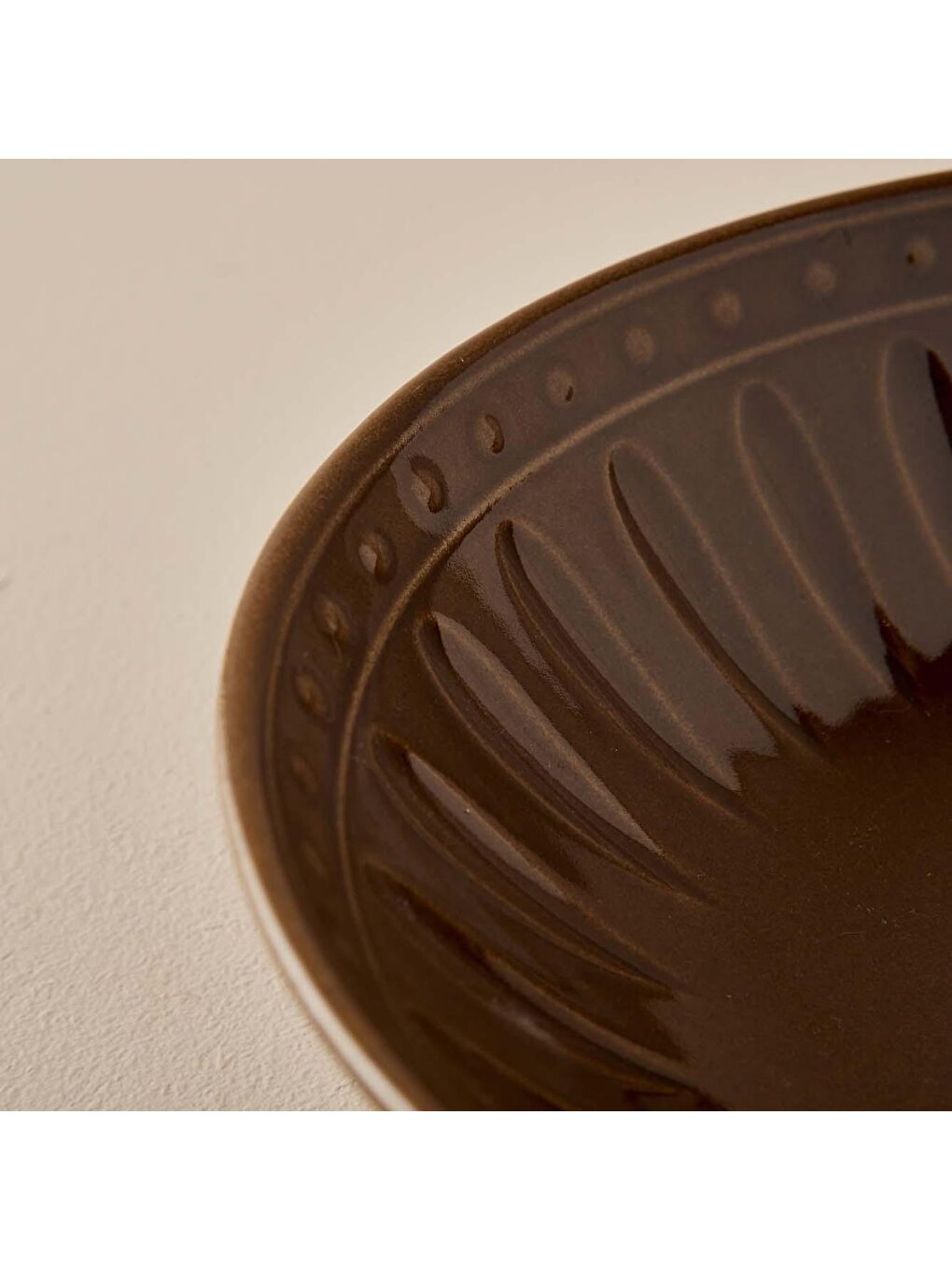 Olivia Seramik Yemek Tabağı Kahverengi-2