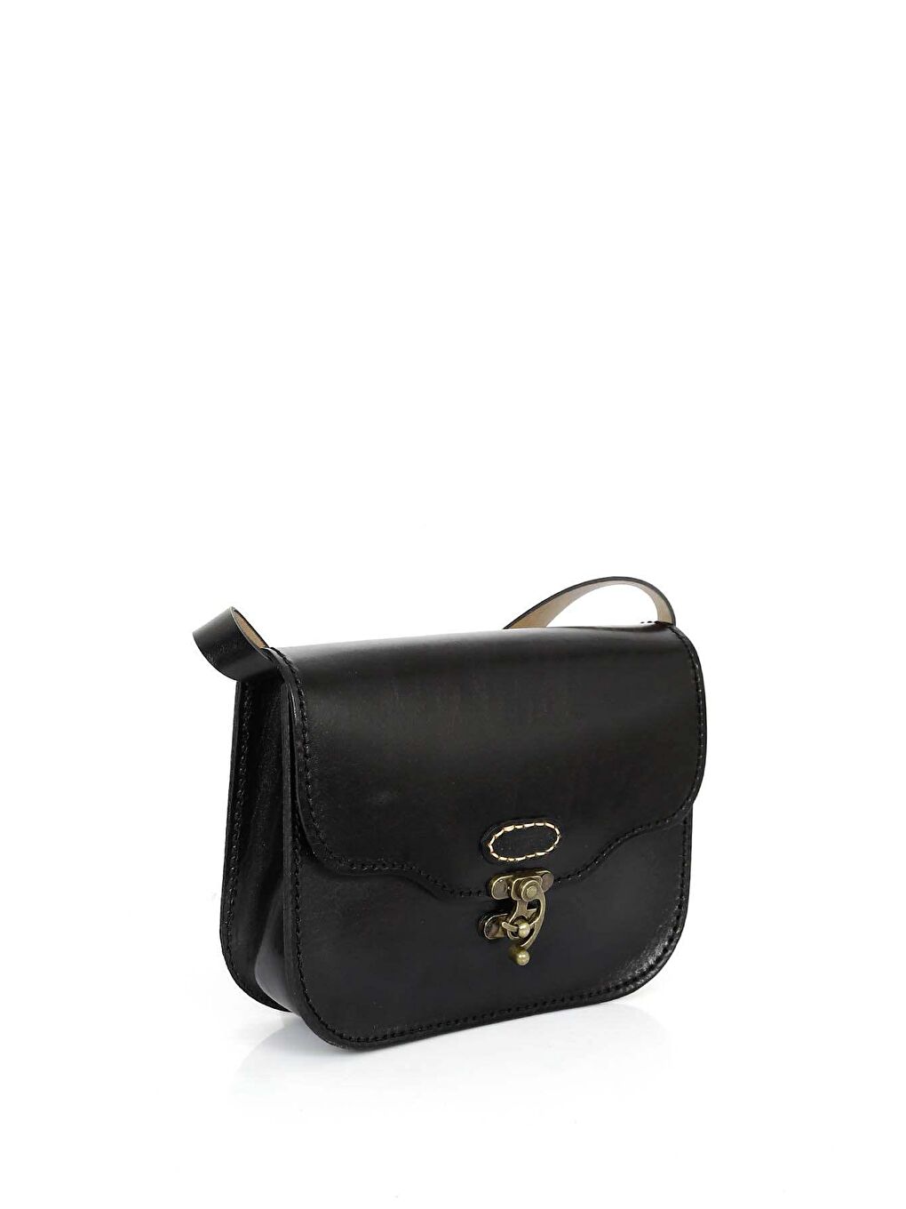 Siyah Hakiki Deri El İşçiliği Küçük Boy Kadın Omuz Ve Postacı Çantası K0601-1