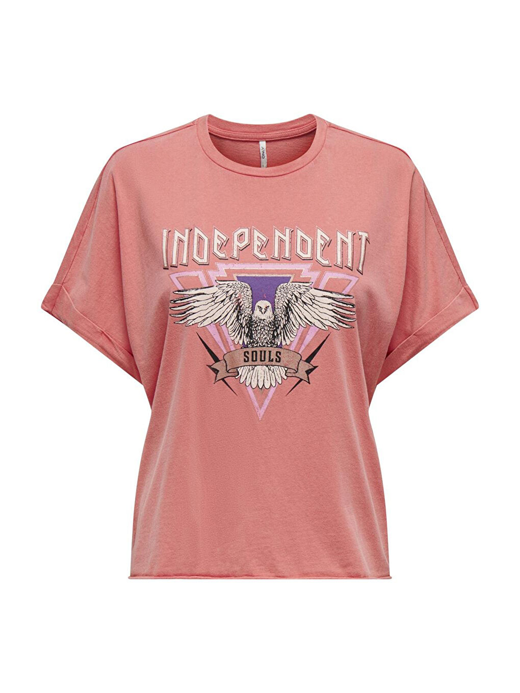 Pembe Onllucy Pamuklu Regular Fit Kadın T Shirt 15316637-5