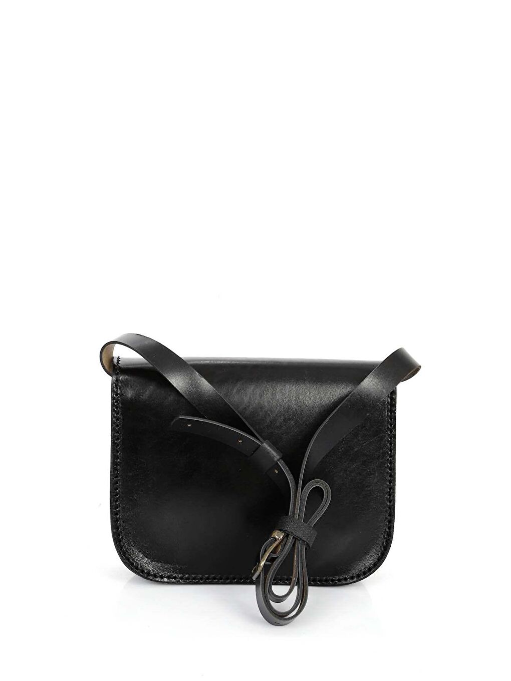 Siyah Hakiki Deri El İşçiliği Küçük Boy Kadın Omuz Ve Postacı Çantası K0601-3