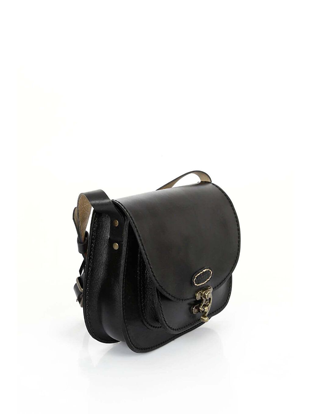 Siyah Hakiki Deri El İşçiliği Küçük Boy Kadın Omuz Ve Postacı Çantası K0610-1