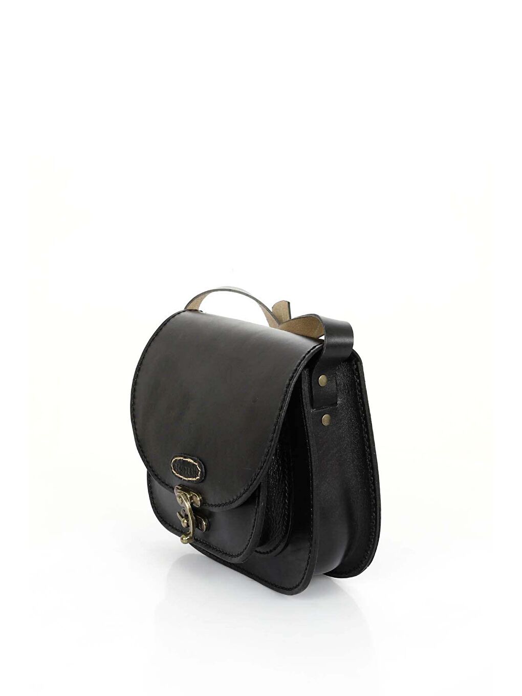 Siyah Hakiki Deri El İşçiliği Küçük Boy Kadın Omuz Ve Postacı Çantası K0610-2