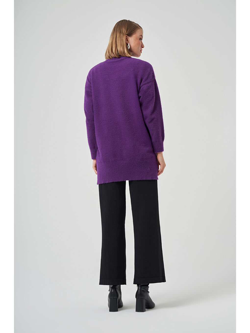 Angora Kazak Çıkartılabilir Broşlu 7000 Mor-3