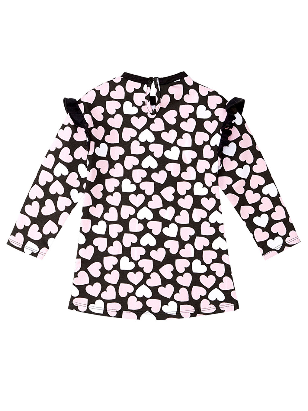 Karışık Gümüş Kalpli Kız Çocuk Elbise-3