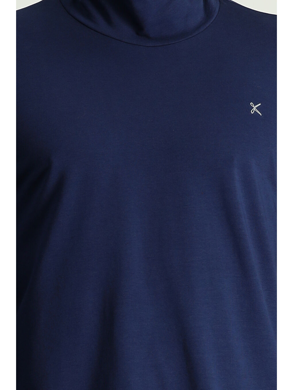 Lacivert Balıkçı Yaka Slim Fit Dar Kesim Pamuklu Sweatshirt-4