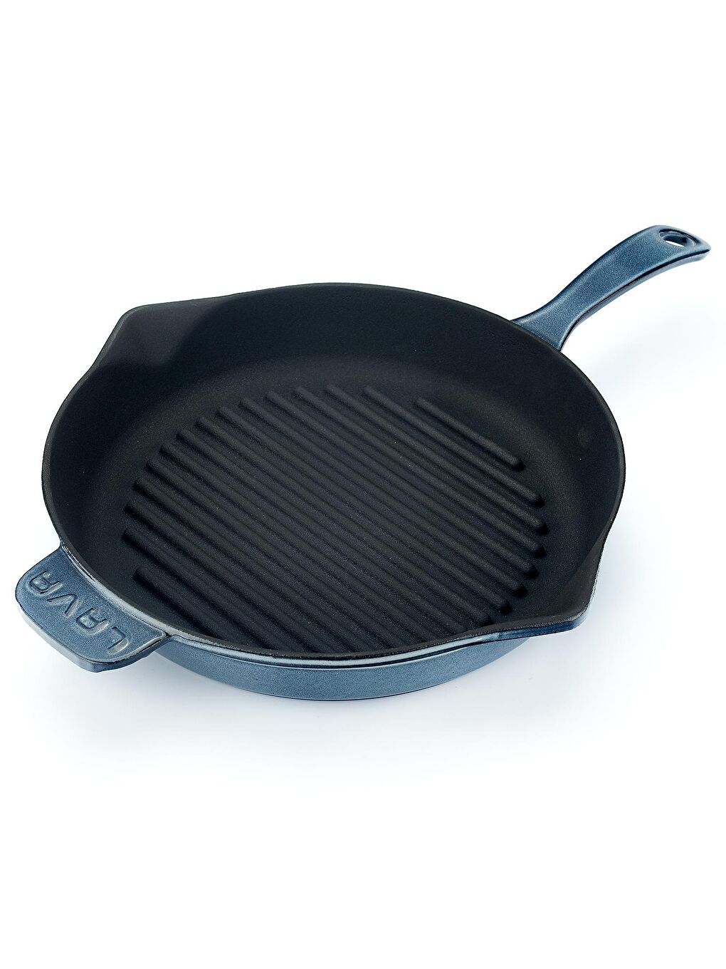 Gri Yuvarlak Izgara Tavası Döküm Demir Yekpare Saplı Premium Serisi. Çap(Ø)28cm.-1