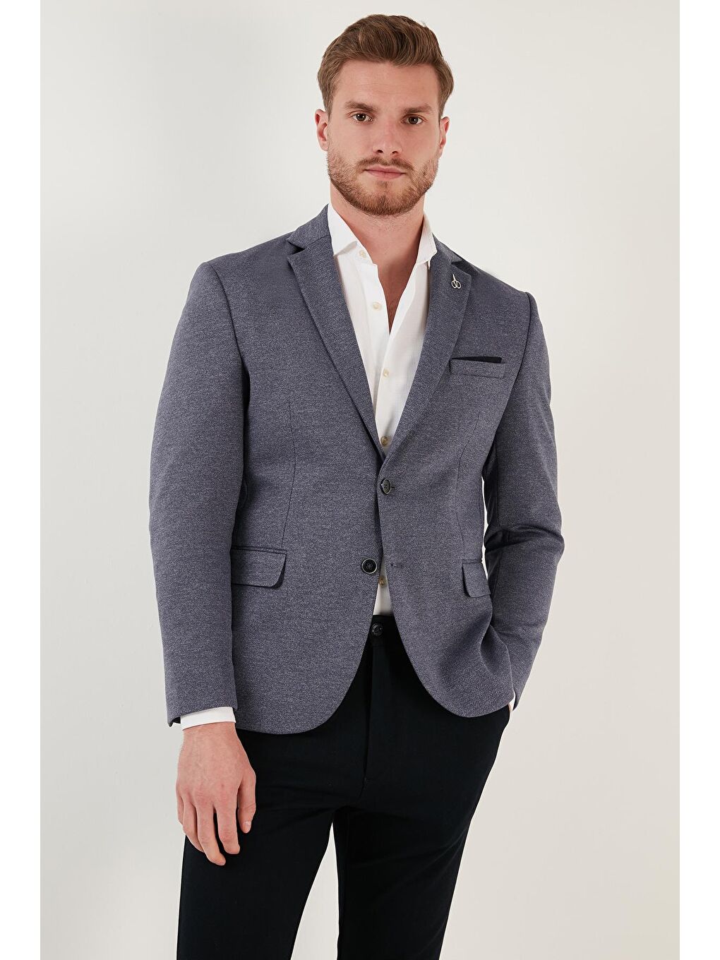 Lacivert Slim Fit 6 Drop Çift Yırtmaçlı Blazer Ceket SAVUE-1