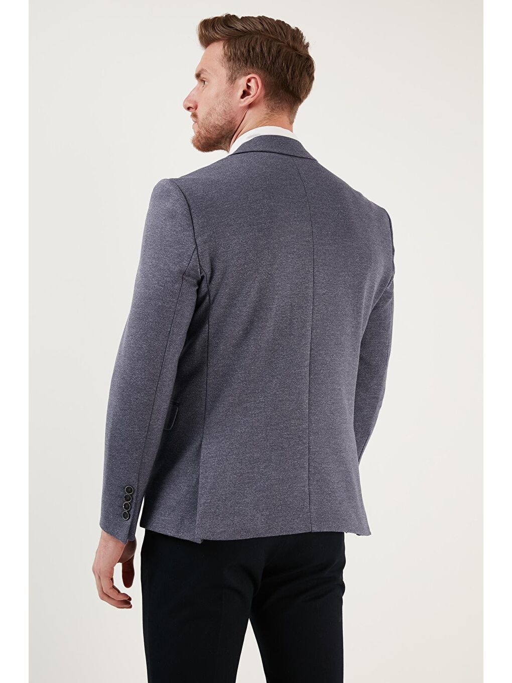 Lacivert Slim Fit 6 Drop Çift Yırtmaçlı Blazer Ceket SAVUE-4