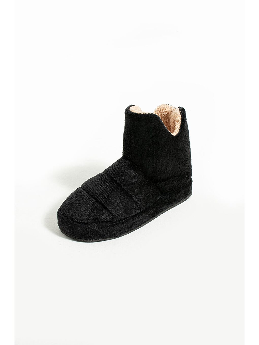Siyah Kalın Taban Polar Kadın Ev Botu 001-19-21-4