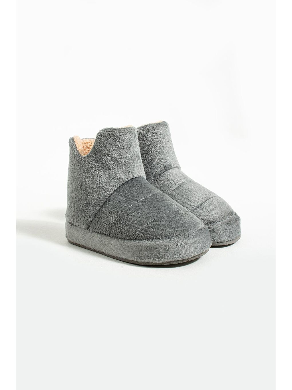 Gri Kalın Taban Polar Kadın Ev Botu 001-19-21-3