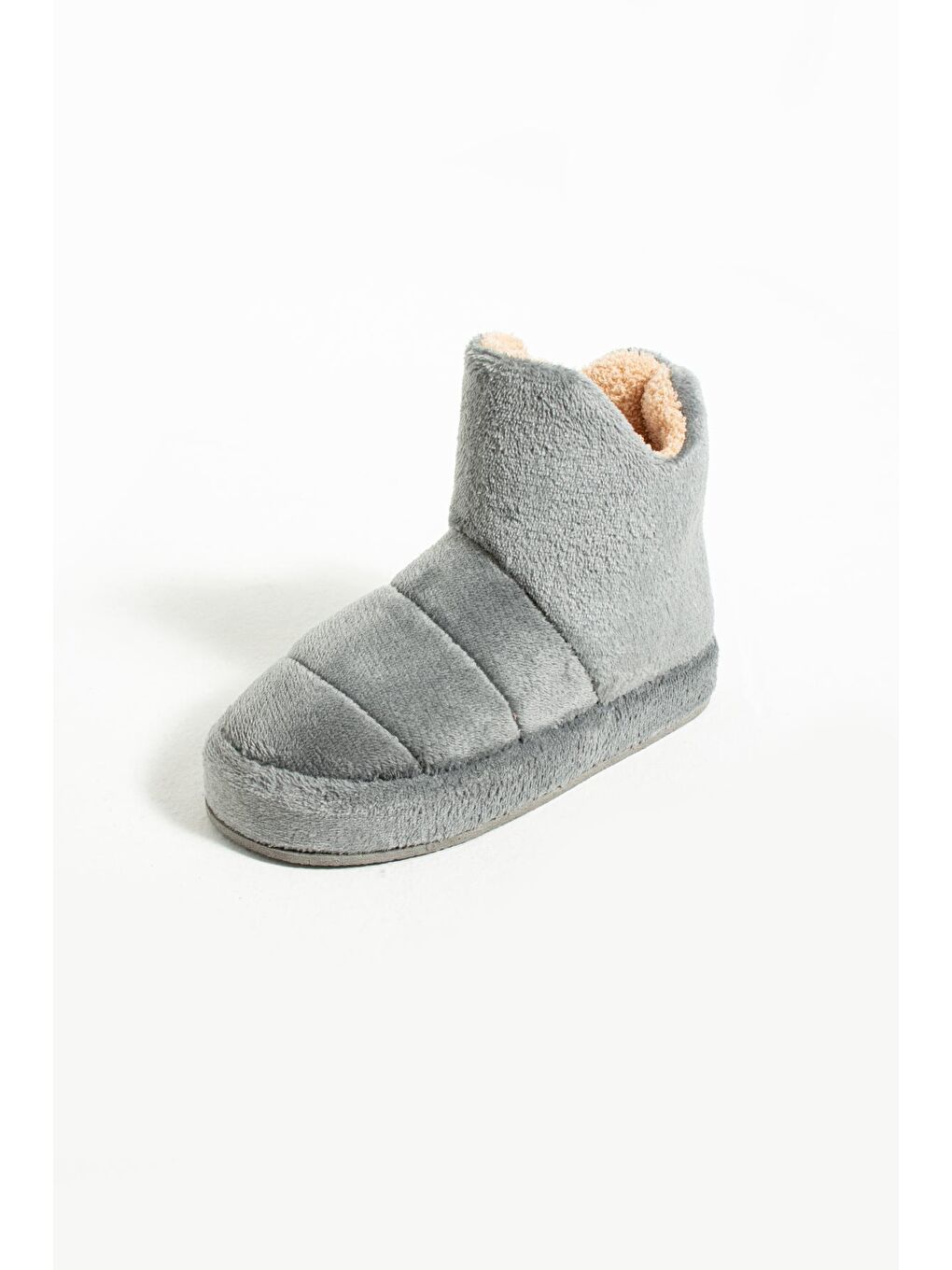 Gri Kalın Taban Polar Kadın Ev Botu 001-19-21-4