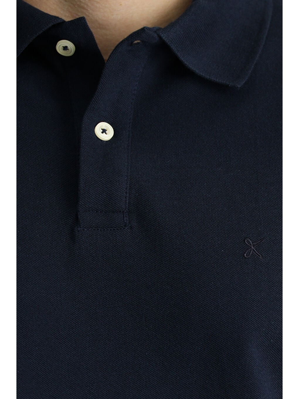 Lacivert Regular Fit Nakışlı Pamuk Polo Yaka Tişört-4