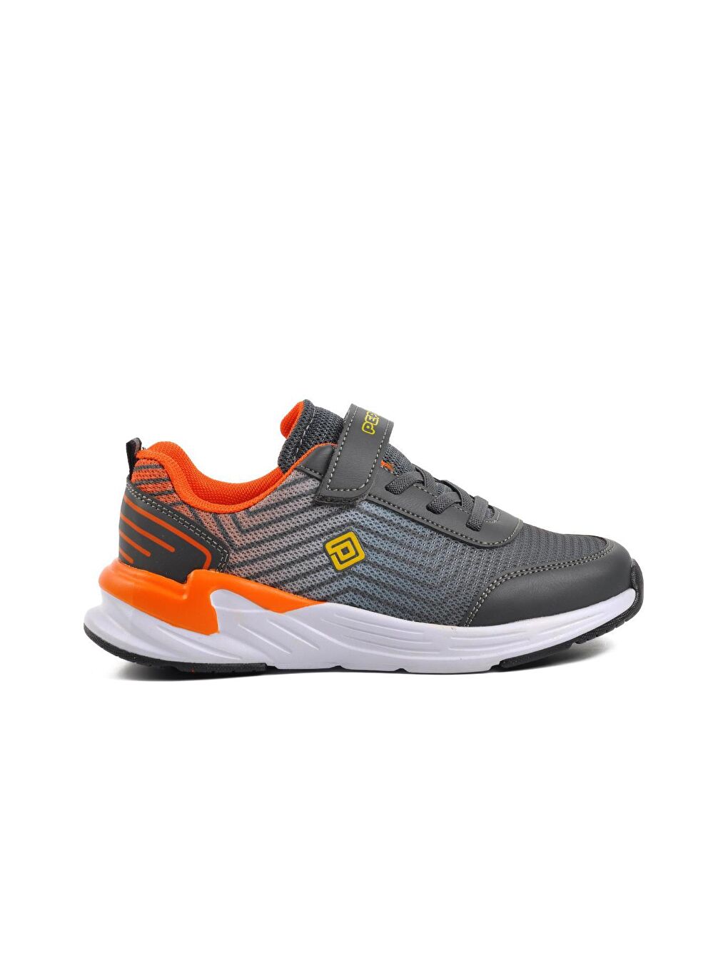 Gri 1418-F Füme-Turuncu Fileli Çocuk Spor Ayakkabı