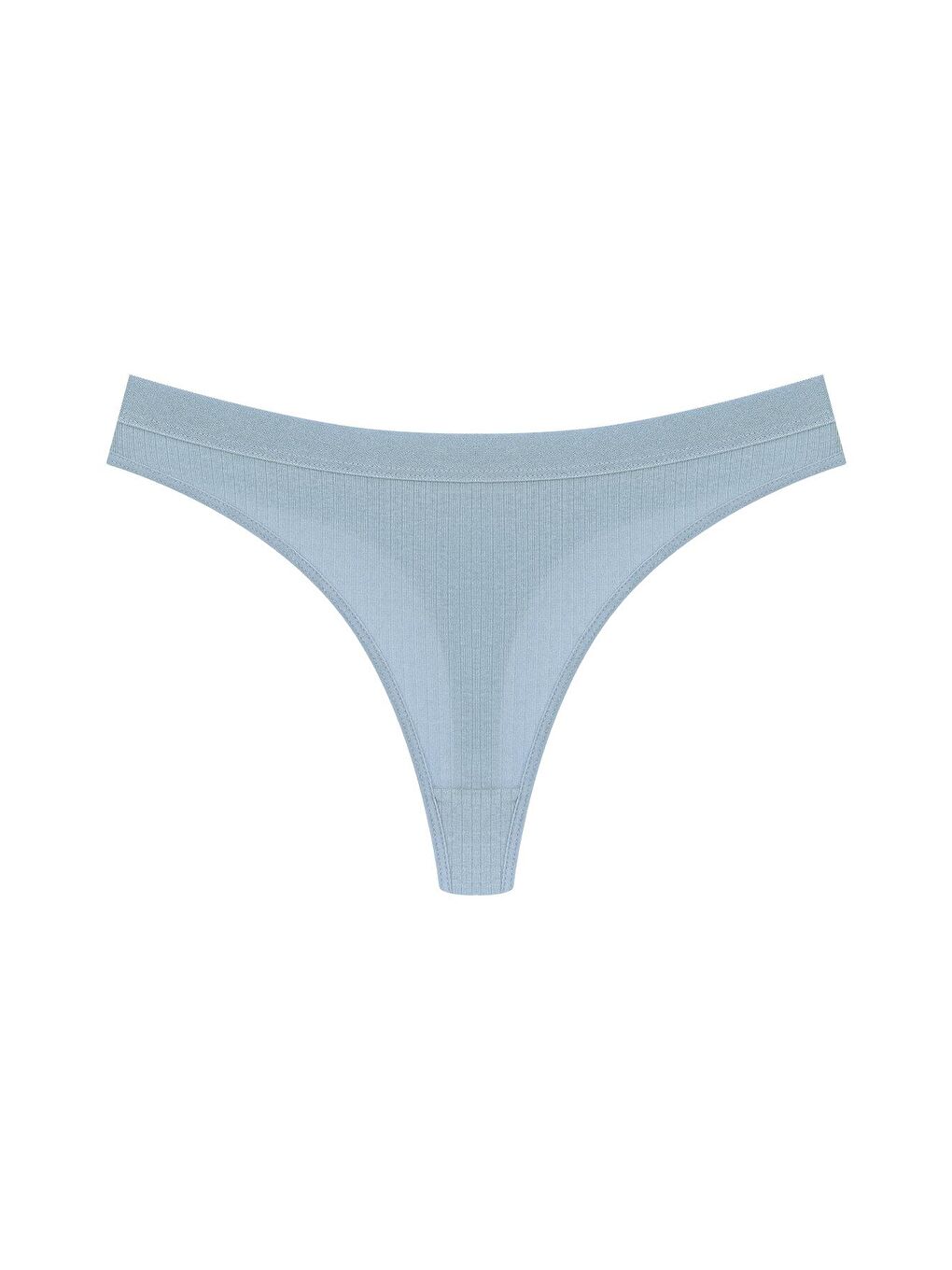 Mavi Pamuklu Fitilli Dokulu Kadın Tanga Külot 3'lü-1