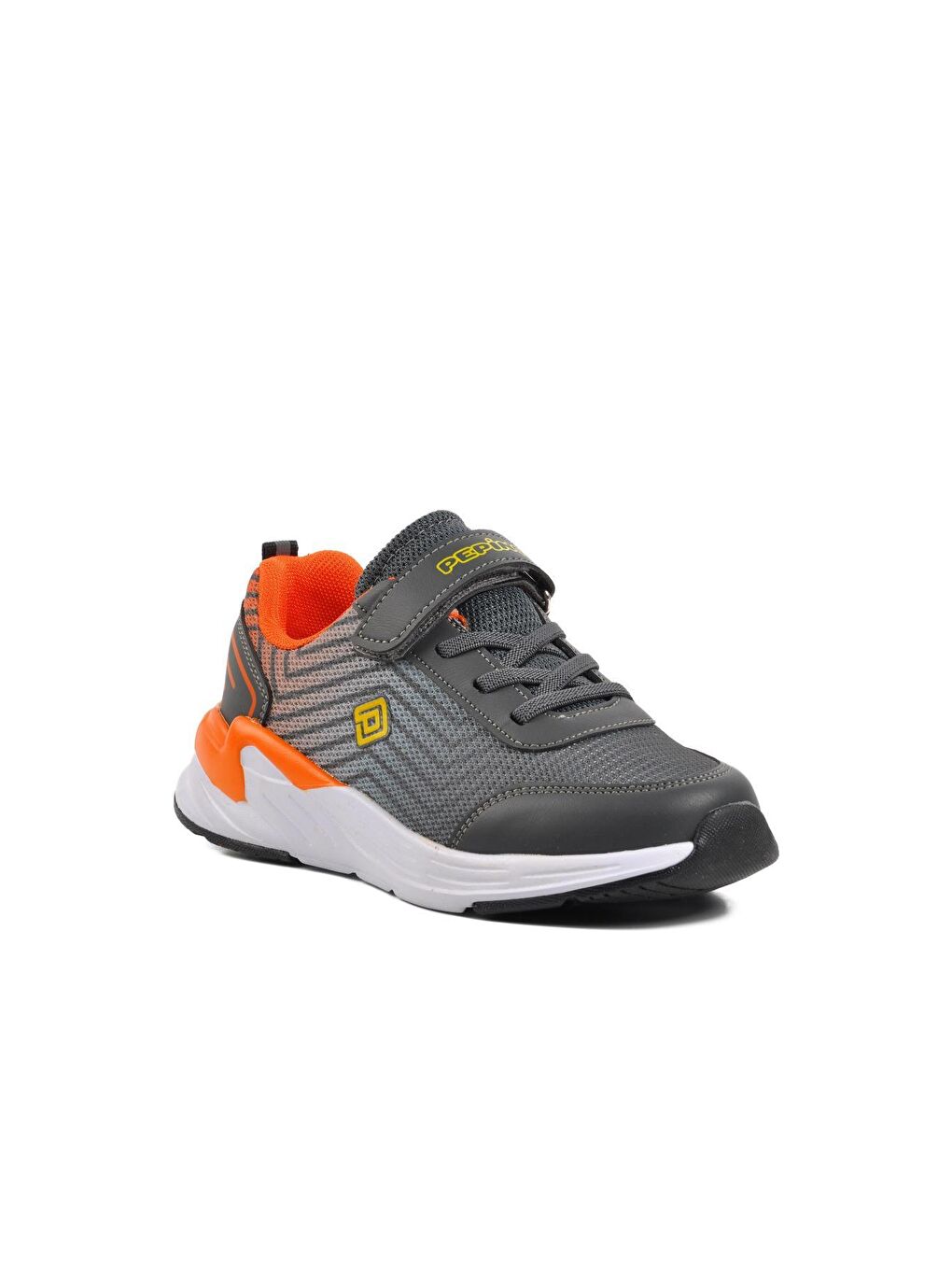 Gri 1418-F Füme-Turuncu Fileli Çocuk Spor Ayakkabı-2