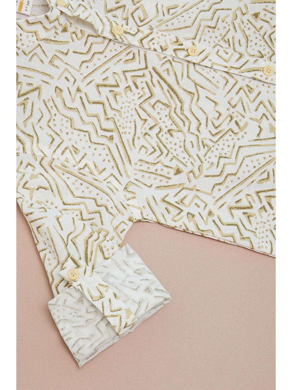 Ekru Krem Çizgili Gömlekli Erkek Çocuk Alt Üst Takım 15094-4