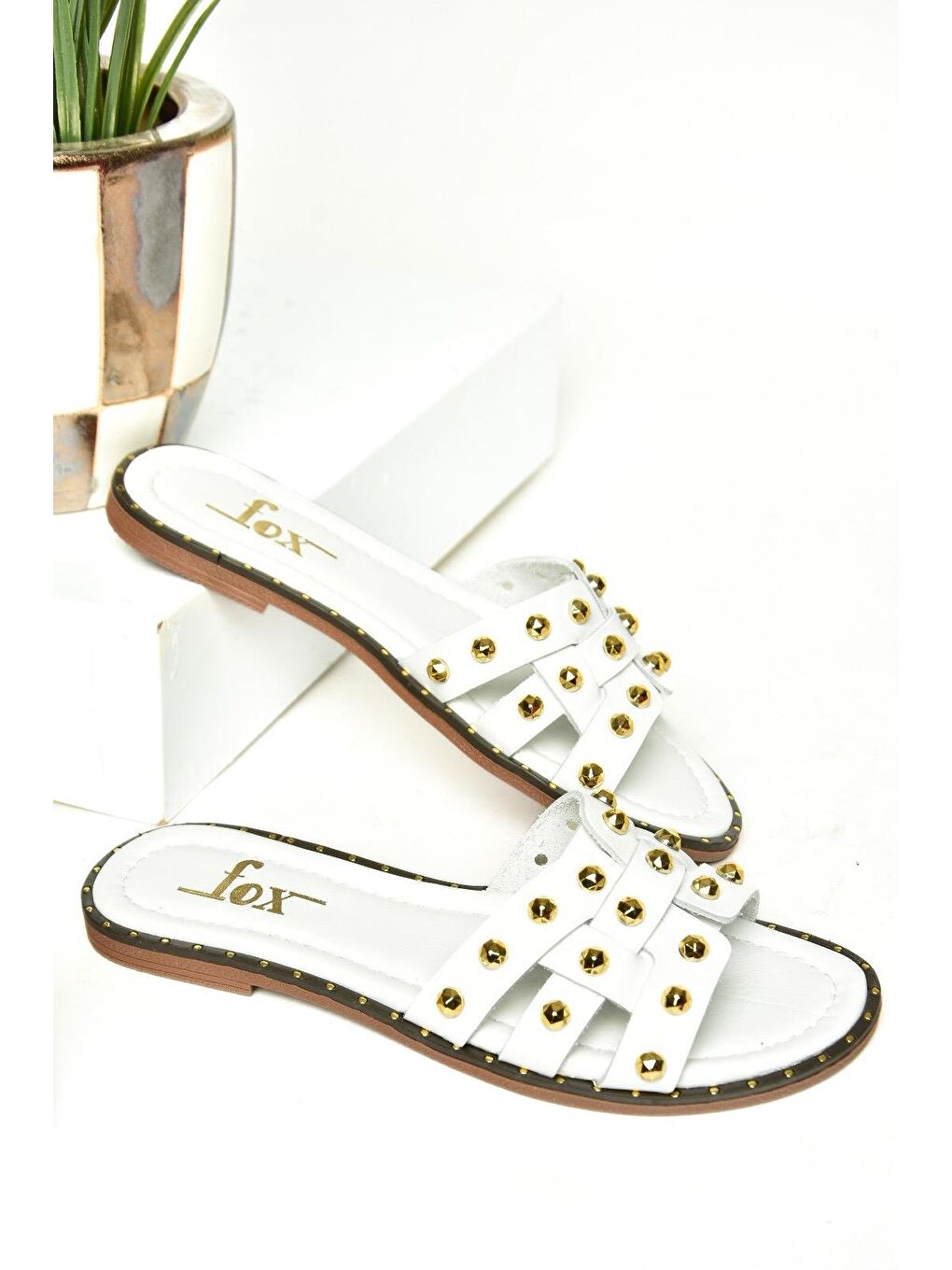 U2911000 Beyaz Kadın Terlik-3