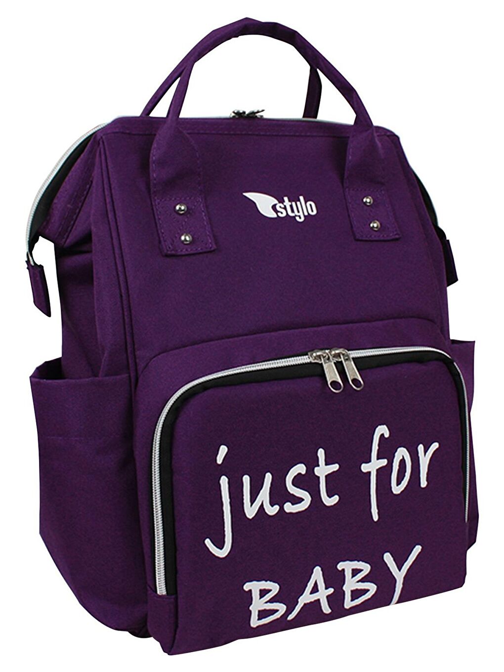 Star Takım Baskılı Just Bebek Bakım Çantası ve Termos Çanta Mor-3