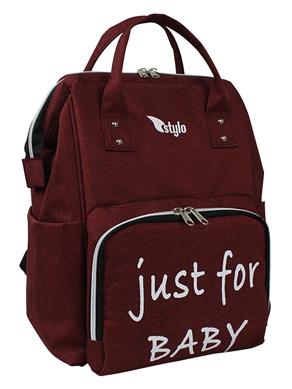 Star Takım Baskılı Just Bebek Bakım Çantası ve Termos Çanta Bordo-3
