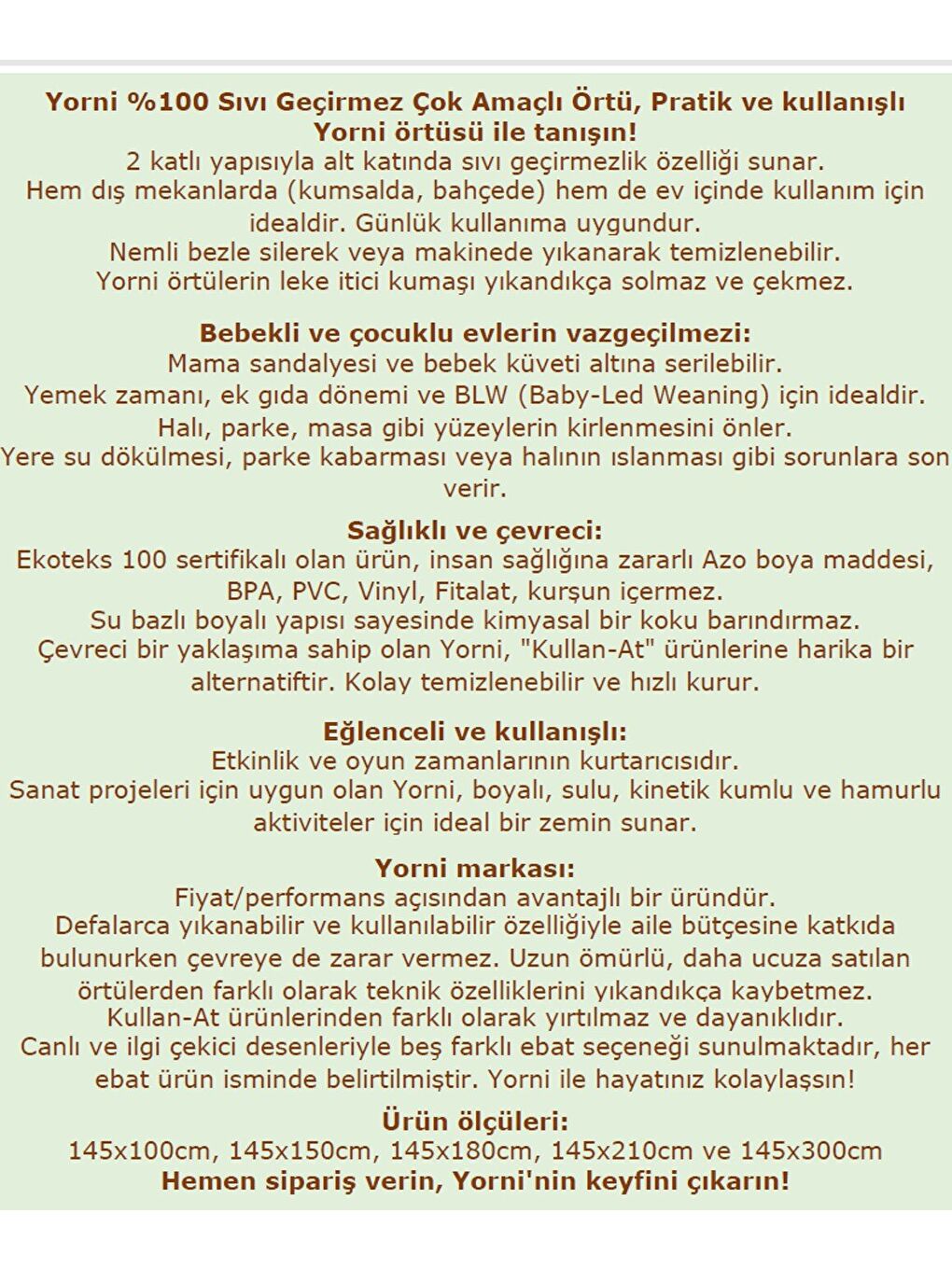 Ocean, 145x250cm, Sıvı Geçirmeyen Çok Amaçlı Aktivite Örtüsü; Bakım Örtüsü, Yer, Masa ve Yatak için-2