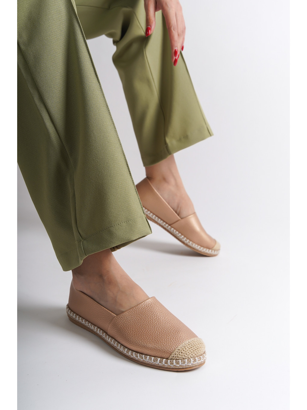 Pembe Pasarella Cilt Kadın Espadril-5