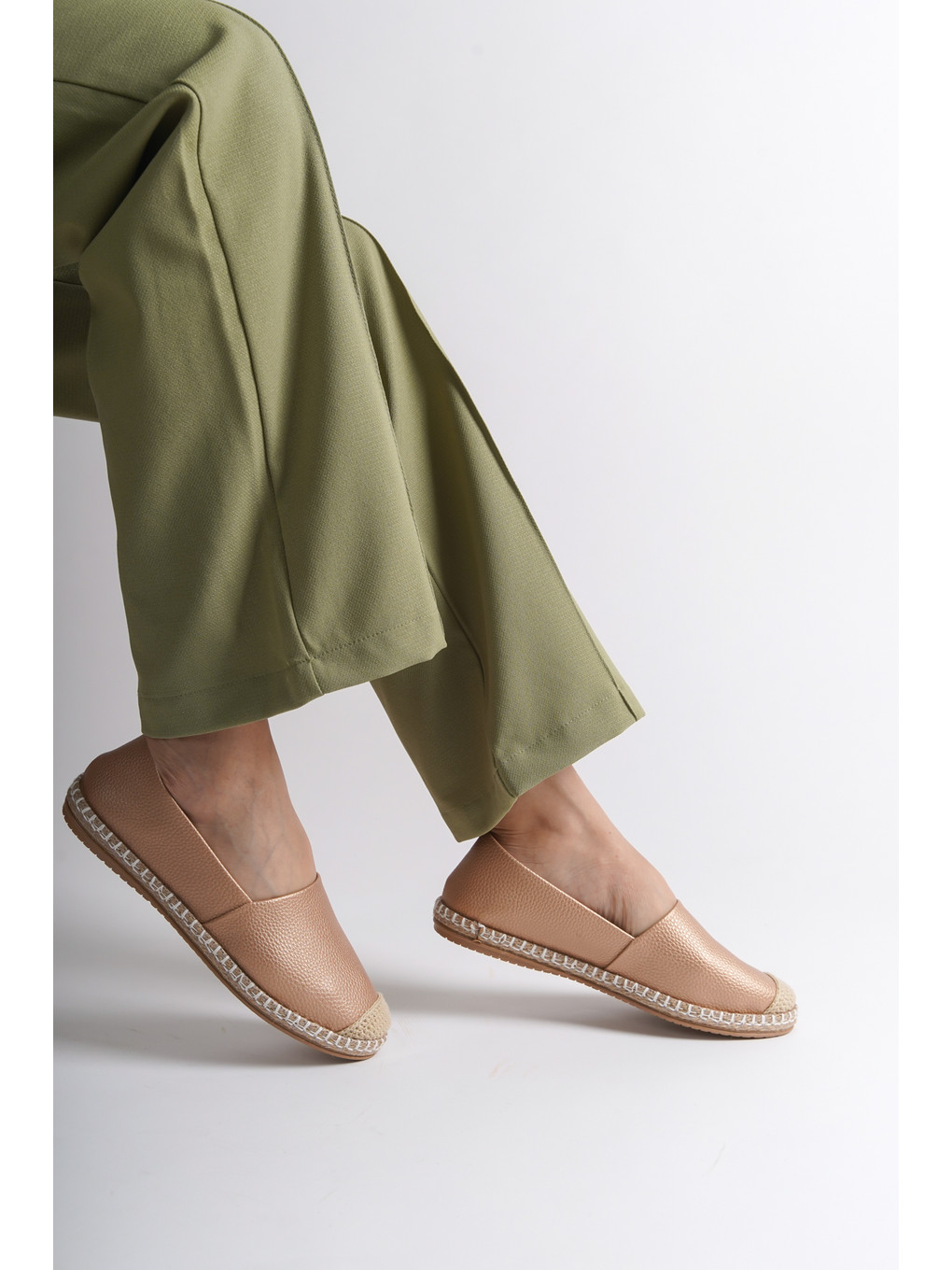 Pembe Pasarella Cilt Kadın Espadril-7