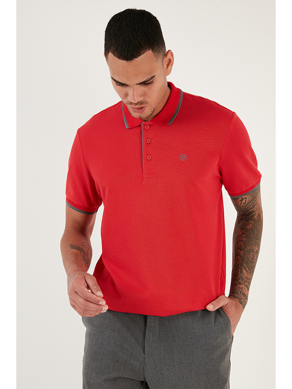 Beyaz Pamuklu Regular Fit Düğmeli Polo Yaka 3'lü Paket T Shirt 590211827S3-1