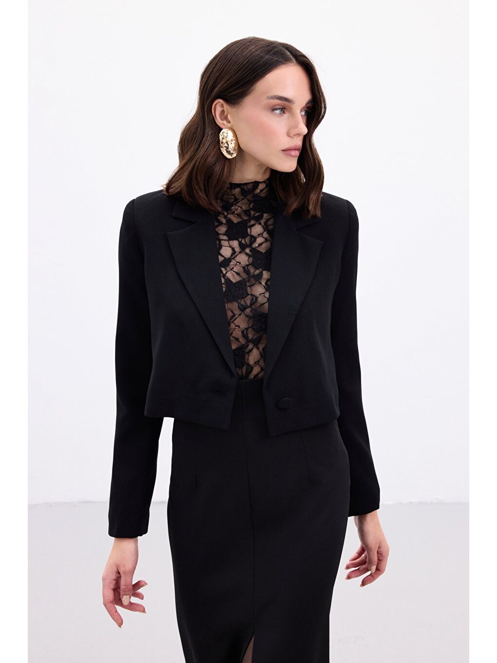 Luna Kısa Ceket - Siyah