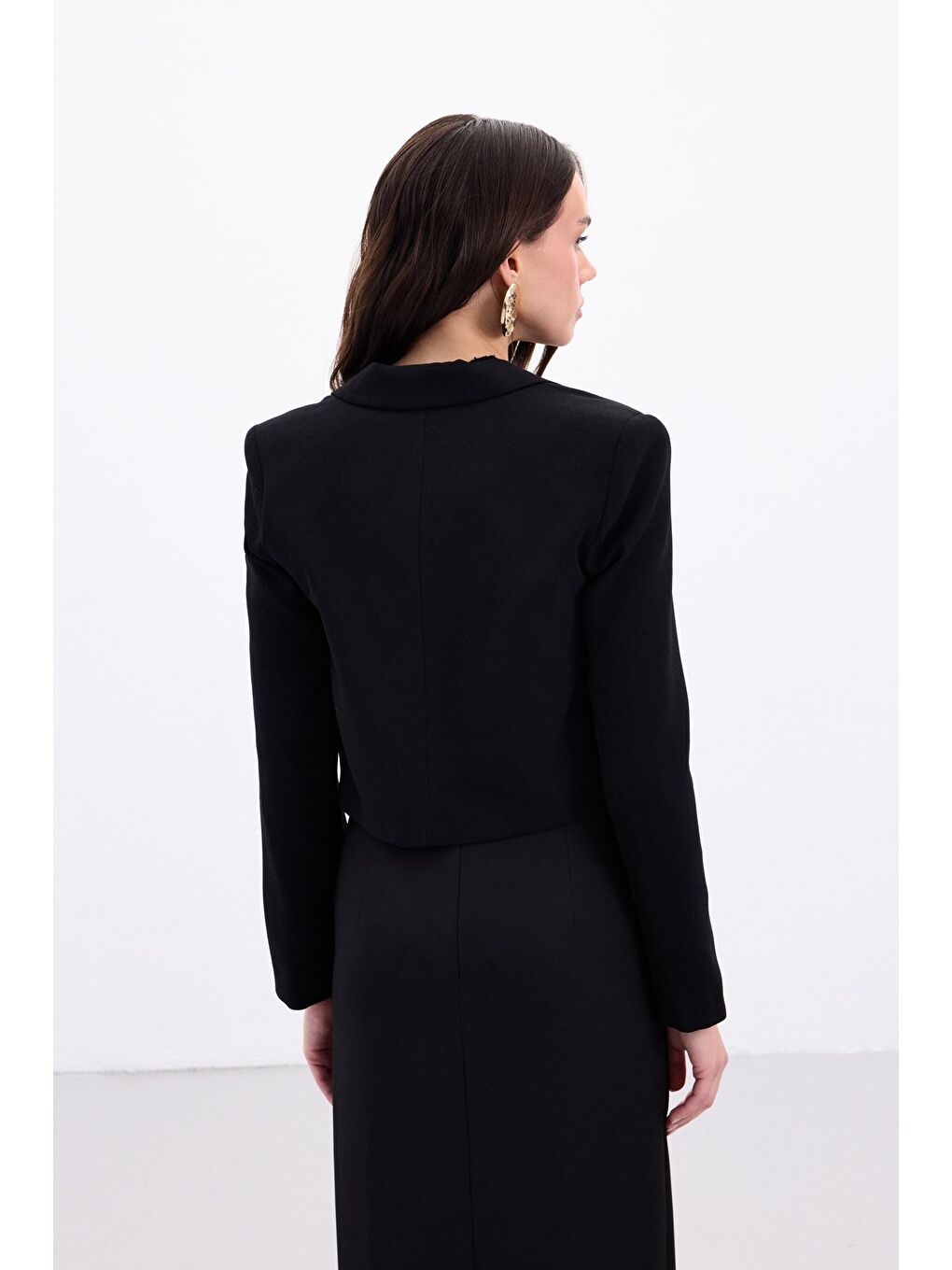 Luna Kısa Ceket - Siyah-7
