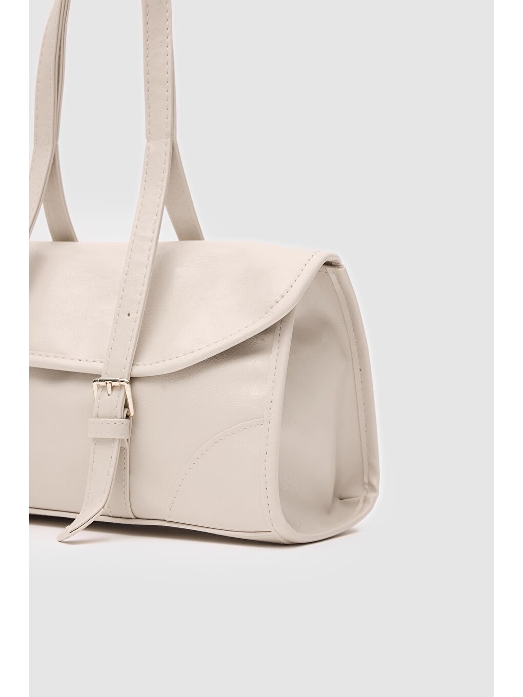 Ekru Lue Vintage Baget Çanta Krem-7