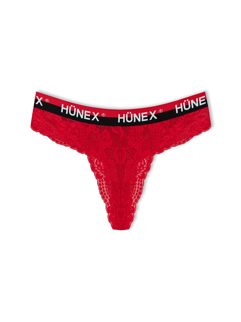 Kırmızı Dantelli Yazılı Lastik Tanga Kadın Külot 3'Lü-1