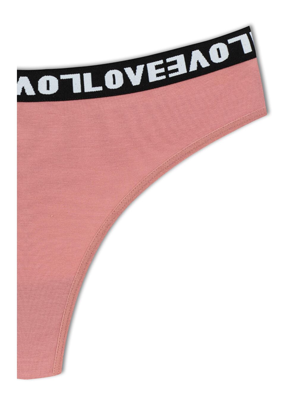 Beyaz Pamuklu Arkası Dantel LOVE Lastik Tanga Kadın Külot 5'li-10