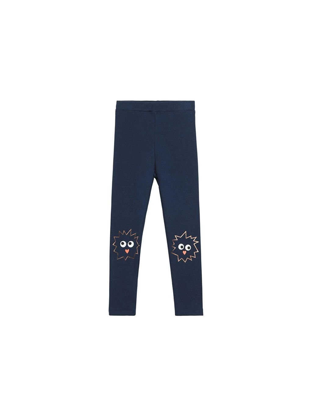 Açık Lacivert Kız Çocuk Crazy Eyes Baskılı Şardonlu Tayt