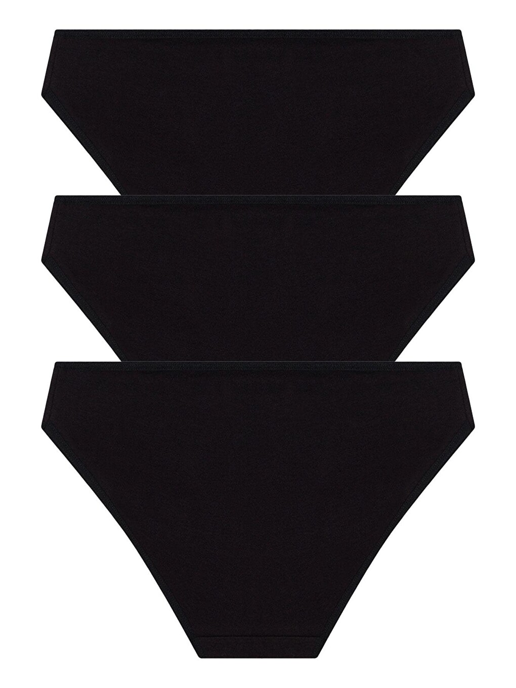 Karışık Basic Pamuklu Kadın Bikini Külot 3'lü Paket - 7-1
