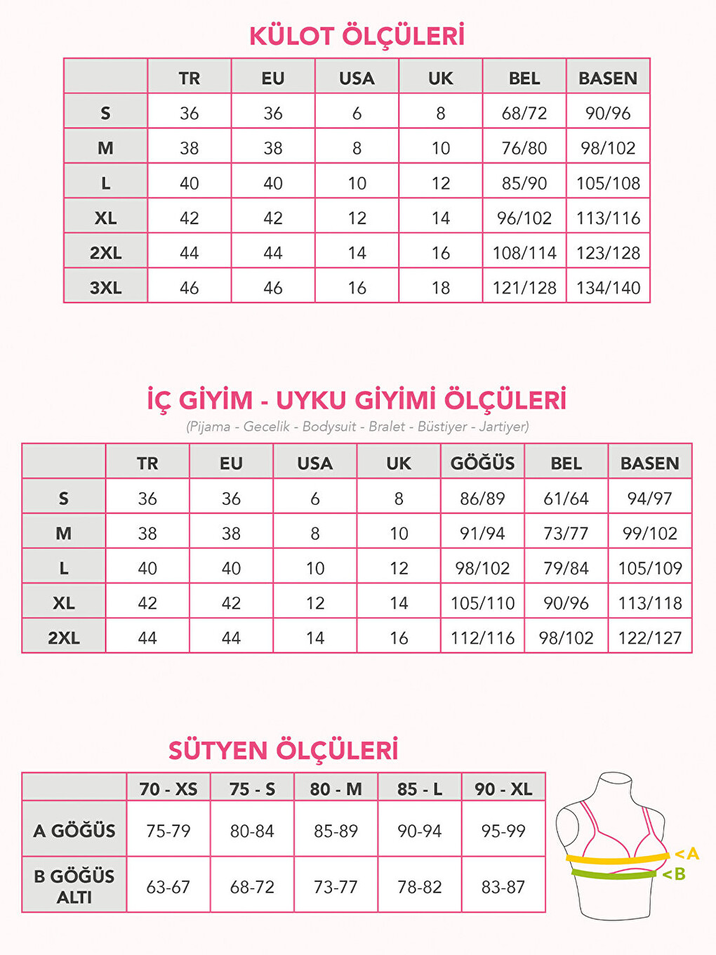 Karışık Basic Pamuklu Kadın Bikini Külot 3'lü Paket - 7-3