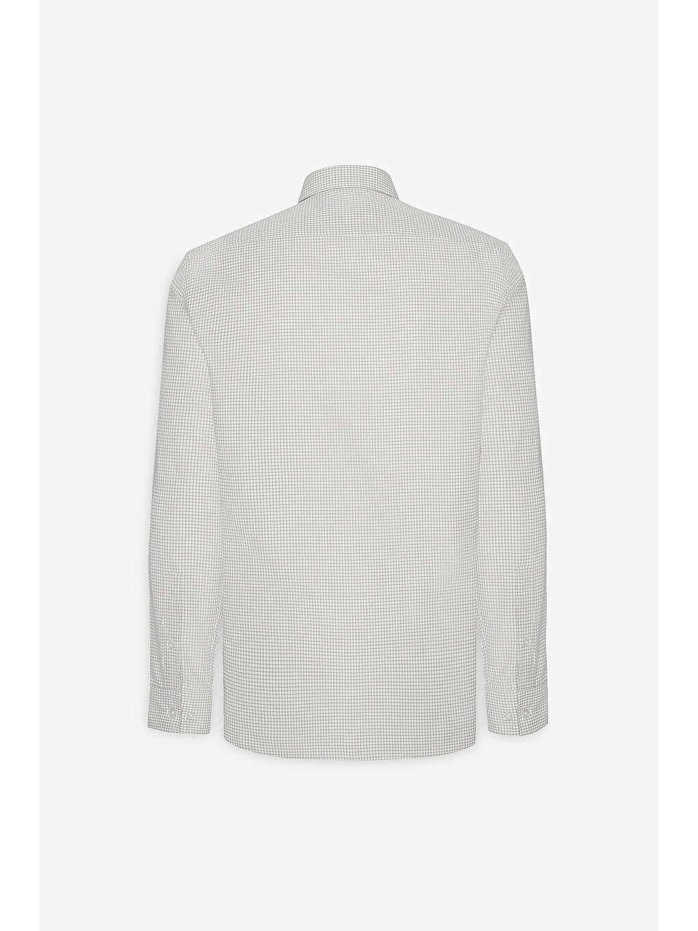 Erkek Beyaz-bej Kolay Ütülenebilir Slim Fit Dar Kesim Düğme Yaka Gofre Desenli Gömlek-8