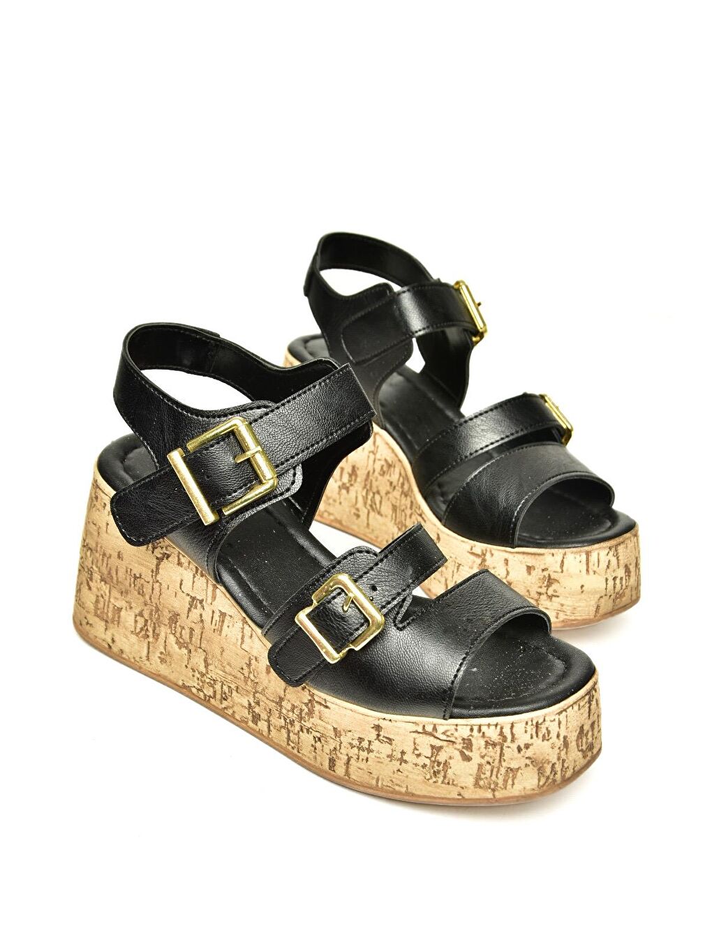 U9967520 Siyah Kadın Dolgu Topuklu Ayakkabı-2