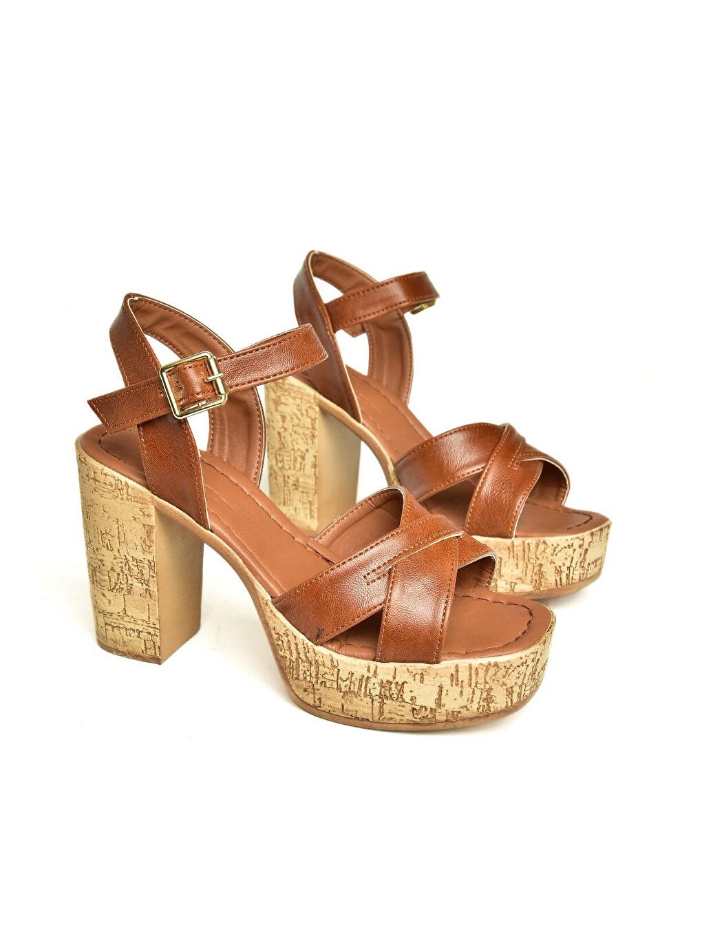 Kahverengi U9962515 Taba Kadın Topuklu Ayakkabı-2