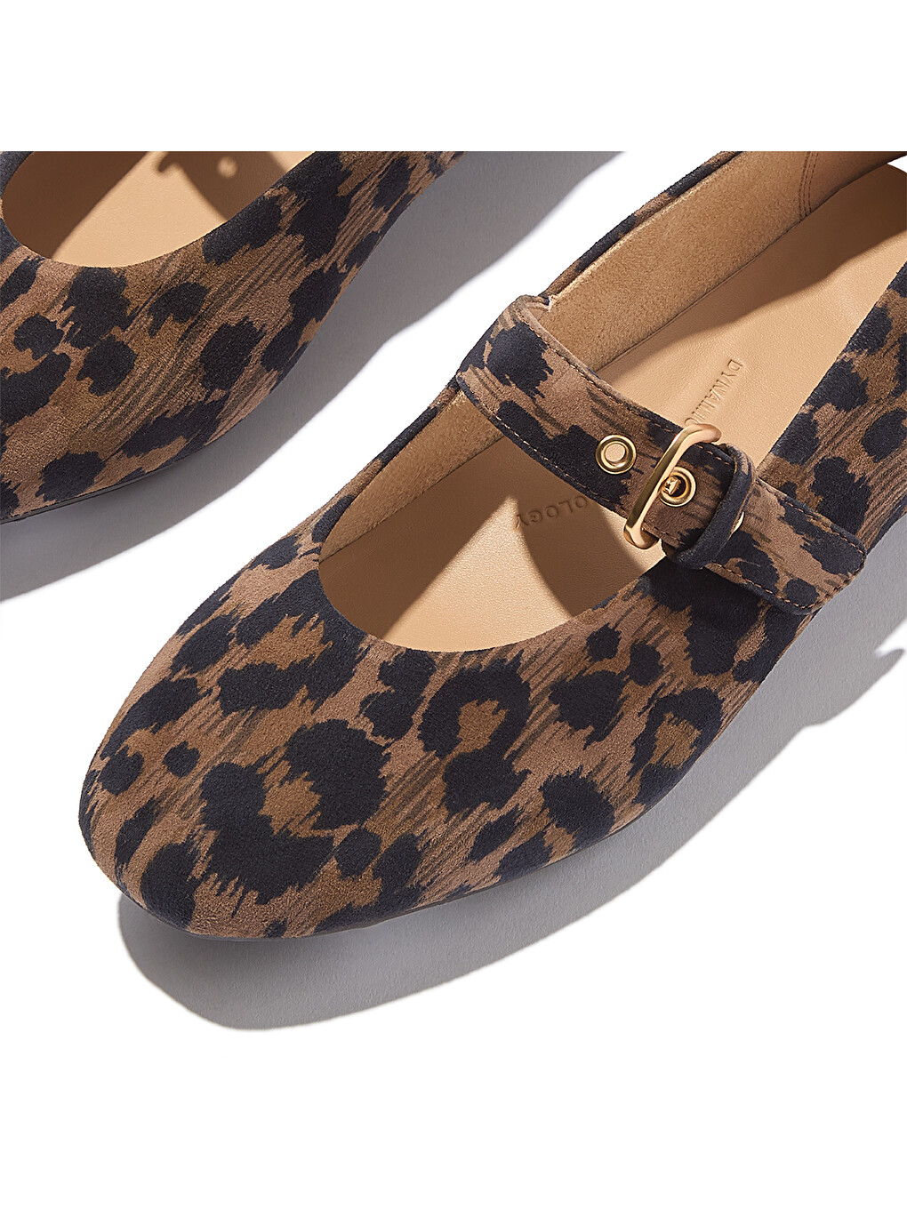 Kahverengi Kadın Babet E3L-D20 DELICATO LEOPARD SUEDE Chocolate Mix-4
