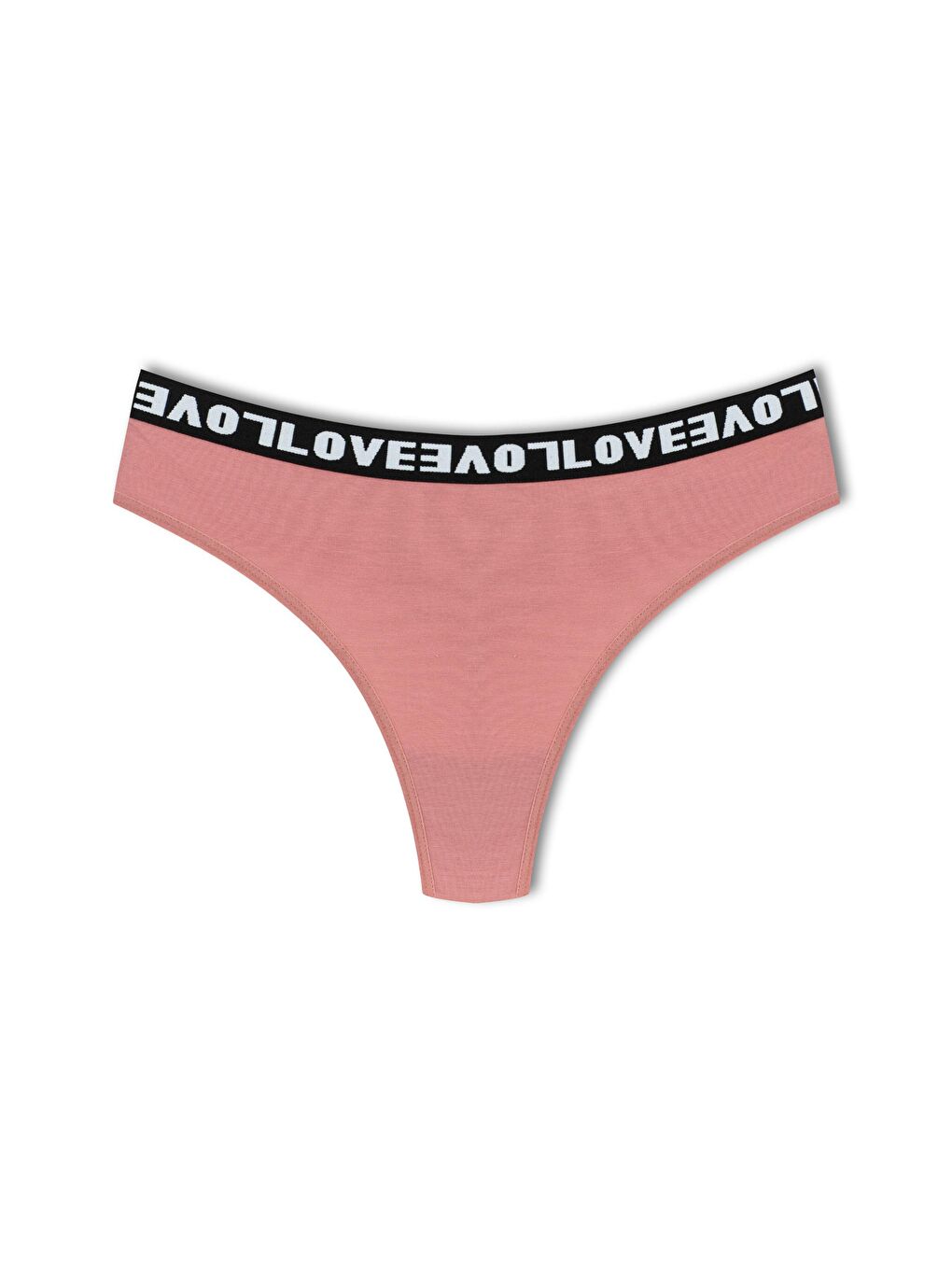 Bordo Pamuklu Arkası Dantel LOVE Lastik Tanga Kadın Külot 5'li-3