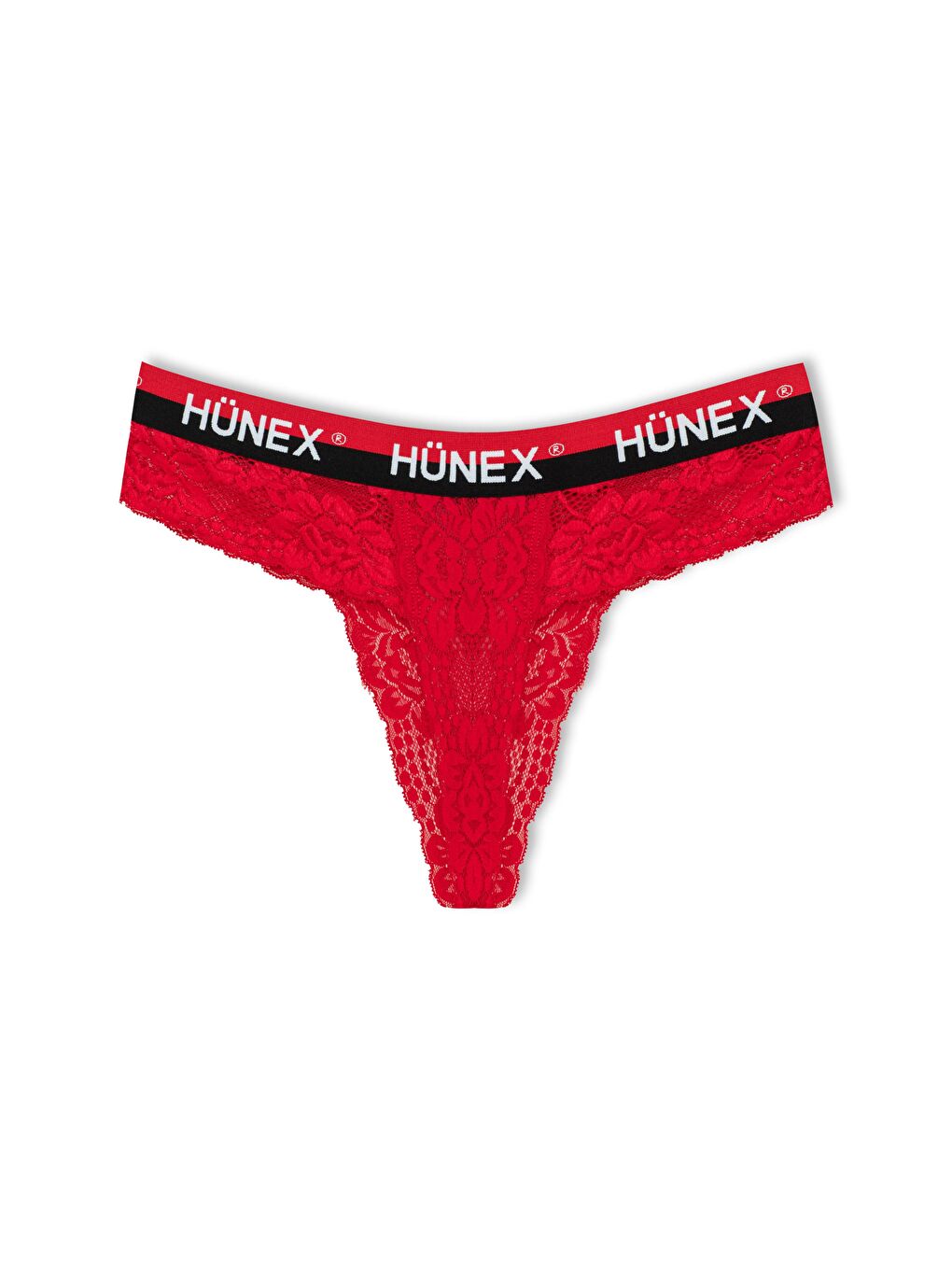 Kırmızı Dantelli Yazılı Lastik Tanga Kadın Külot 3'Lü-6