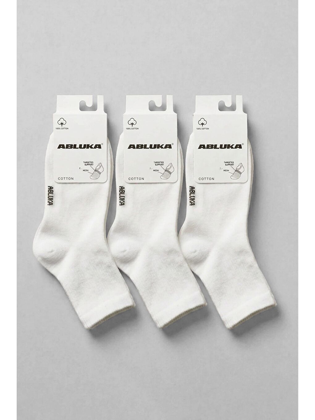 Erkek 3'Lü Pamuklu Soket Çorap Beyaz