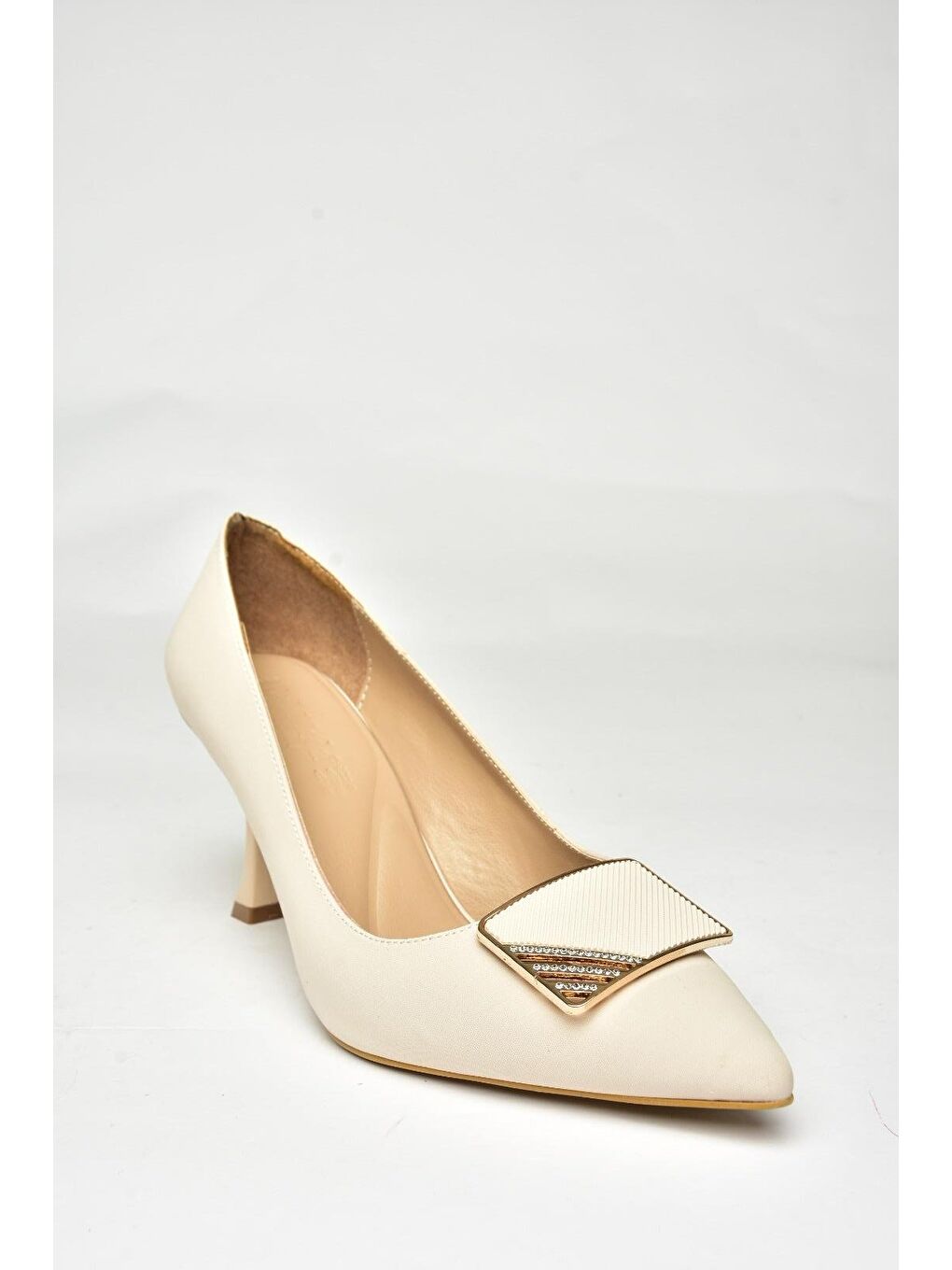 U8209711 Bej Kadın Topuklu Ayakkabı-1