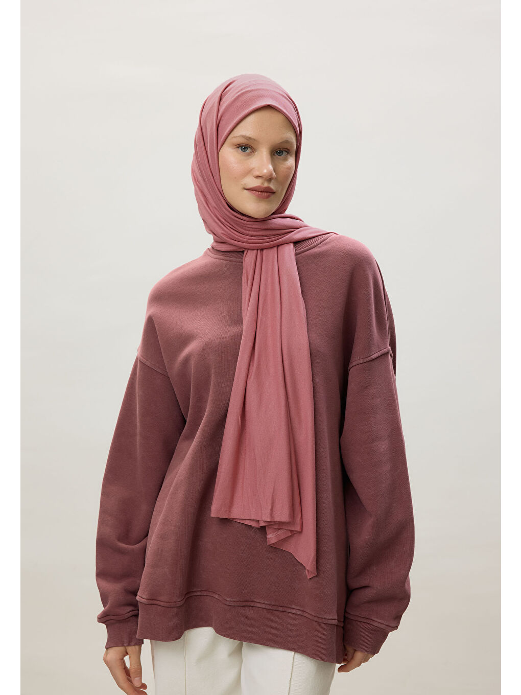 Pembe Penye Şal Gül Yaprağı