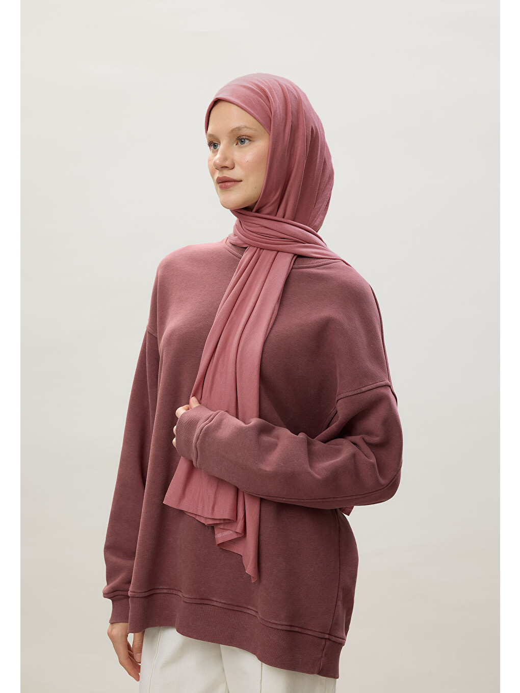 Pembe Penye Şal Gül Yaprağı-1