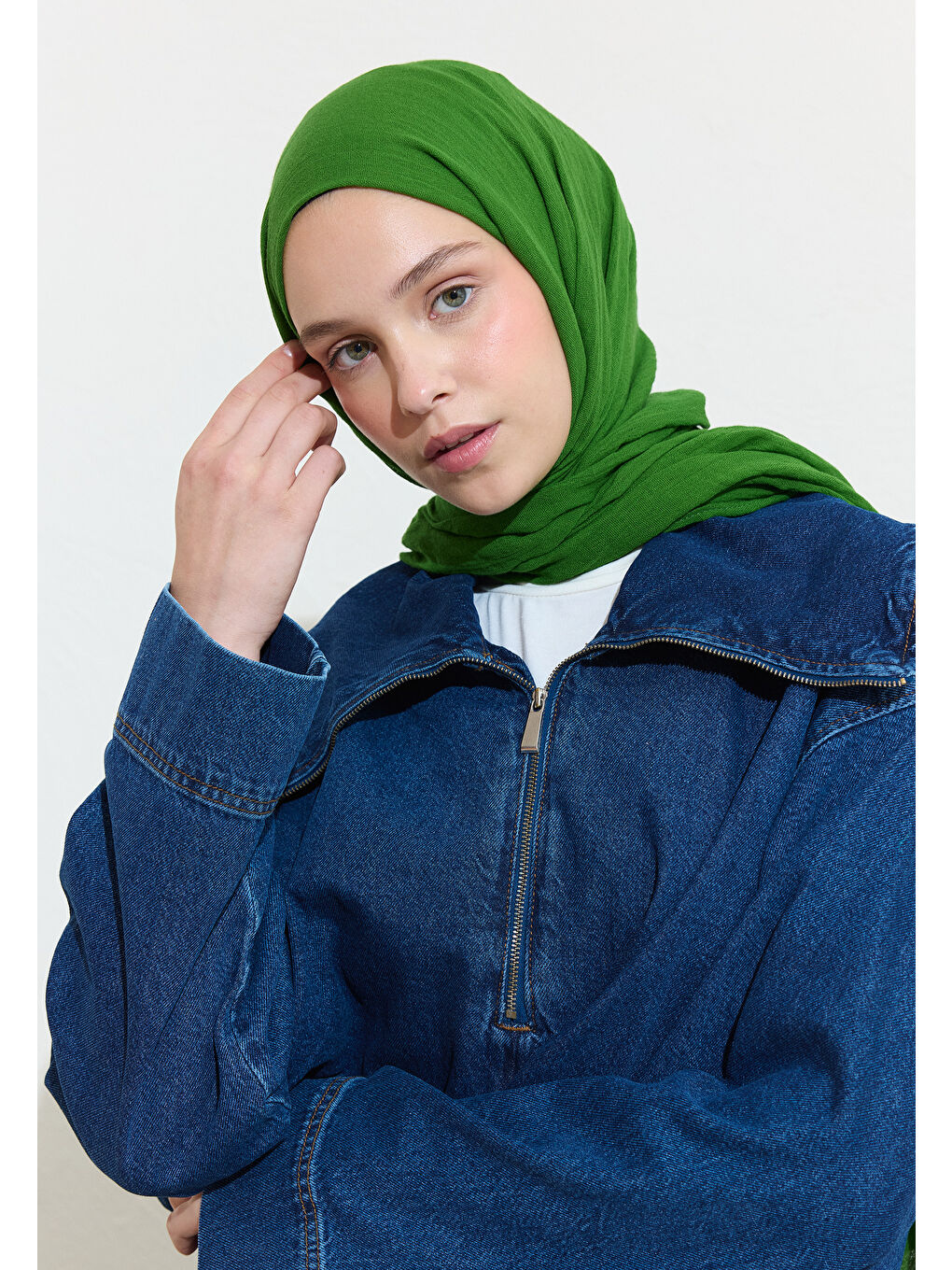 Yeşil Green Juıce Pamuklu Keten Şal